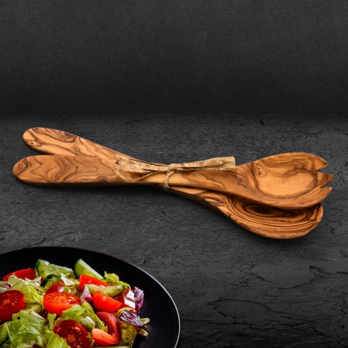 Salatbesteck aus Olivenholz ca. 30cm